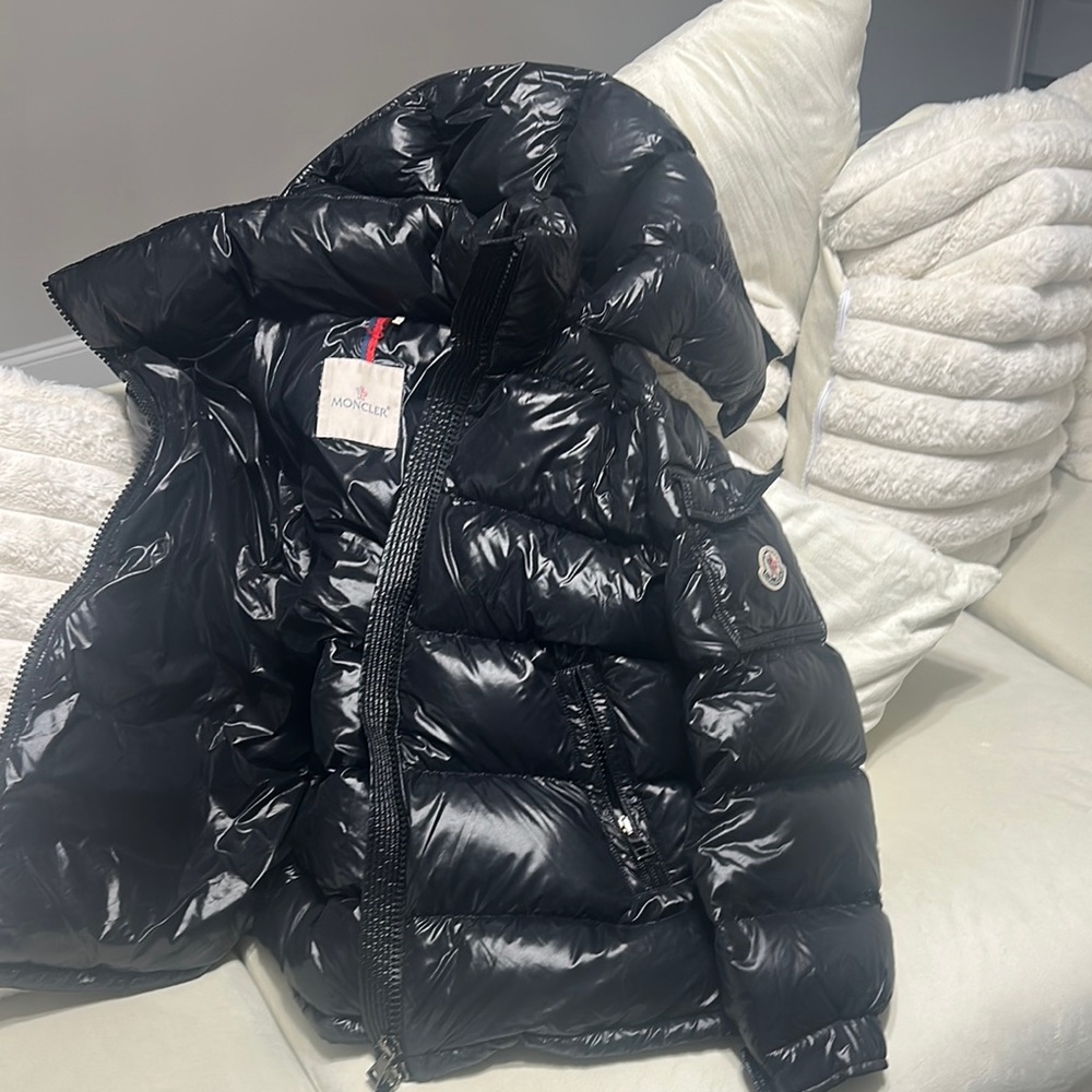Moncler Shiny Black Hooded Jacket
